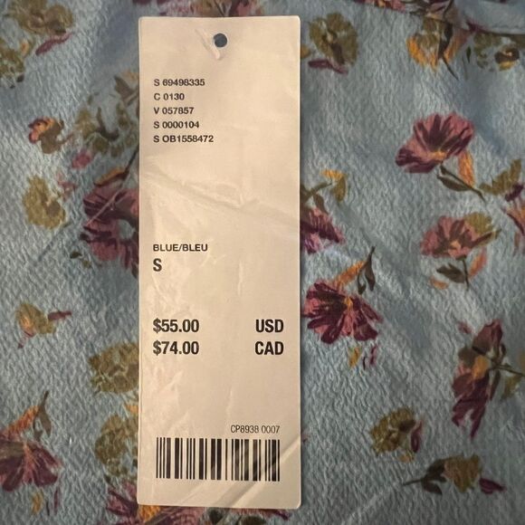 🎃 Urban Outfitters Camille Mini Dress Blue Floral XS NWT - Picture 4 of 9